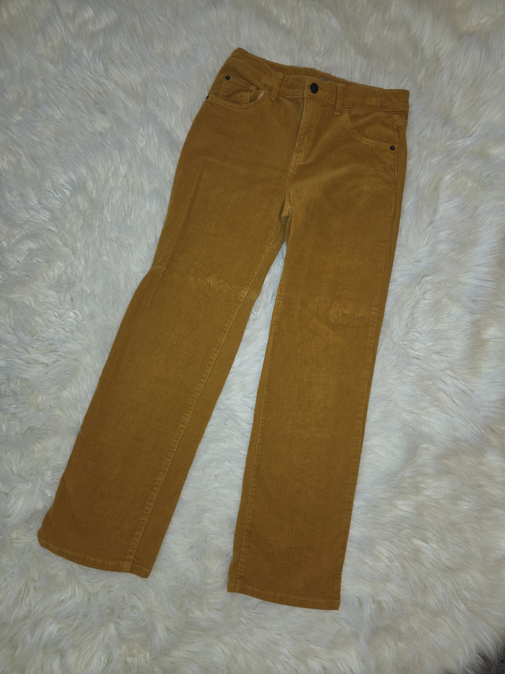 Kid Girl Corduroy Pants in Mustard Brown